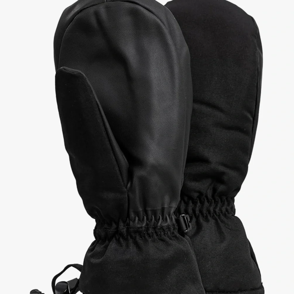 - Womens Ski Gloves Black with cinch